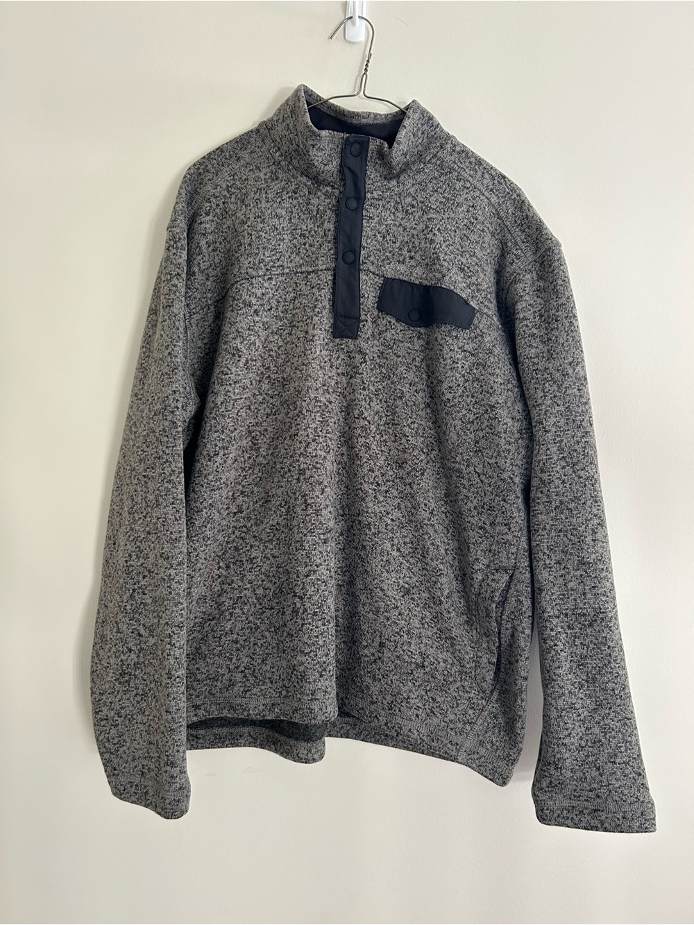 Eddie Bauer Gray Quarter-Snap Sweater men’s size large